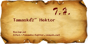 Tamaskó Hektor névjegykártya